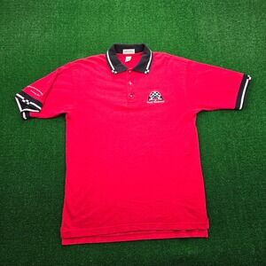 Ash City Polo Shirt Mens Large Red Vintage Road Rockwell Racing 2002 Embroidered